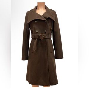 BCBGMaxazria Wool Trench Coat - Brown - M
